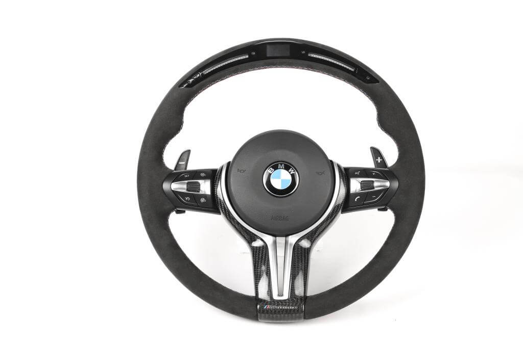 M Performance Carbon Fiber Full Alcantara Steering Wheel w/ LED- BMW F Chassis.