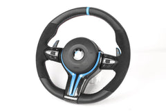 M Performance Carbon Fiber Steering Wheel w/ Blue trim- BMW F Chassis.