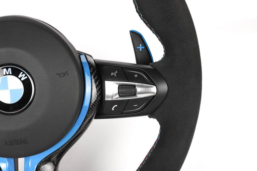 M Performance Carbon Fiber Steering Wheel w/ Blue trim- BMW F Chassis.