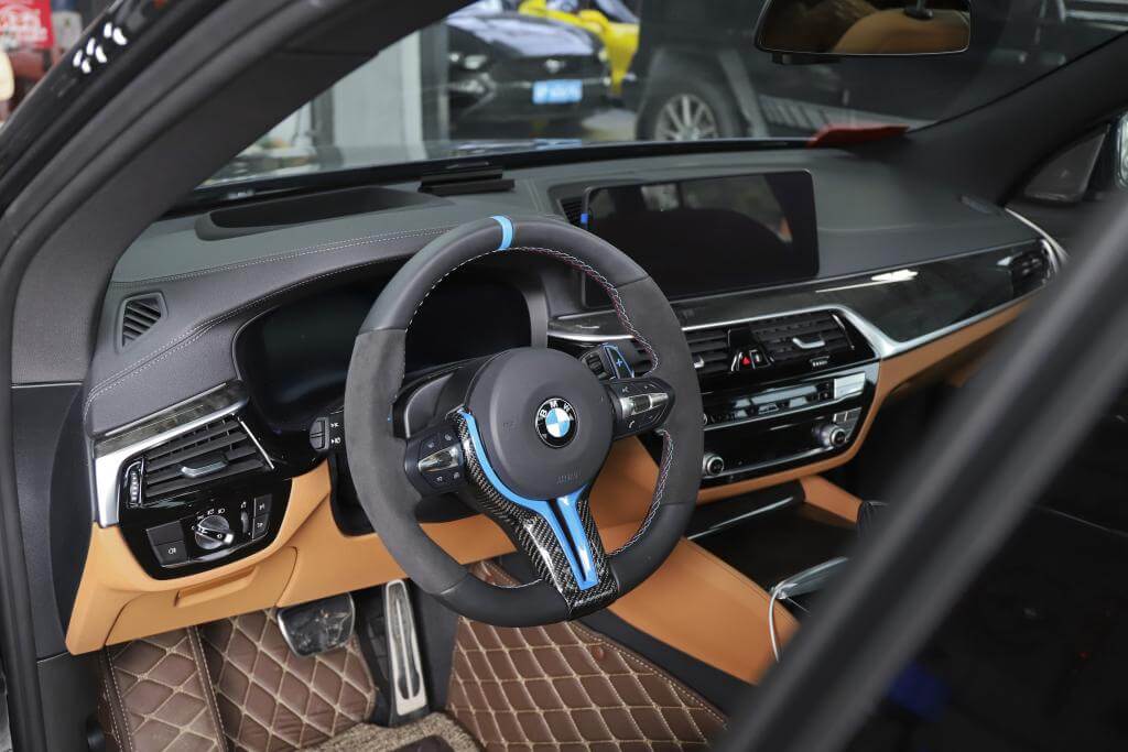 M Performance Carbon Fiber Steering Wheel w/ Red Trim- BMW F Chassis.