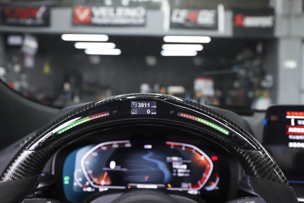 M Performance Carbon Fiber Half Alcantara Steering Wheel w/ LED- BMW F Chassis.