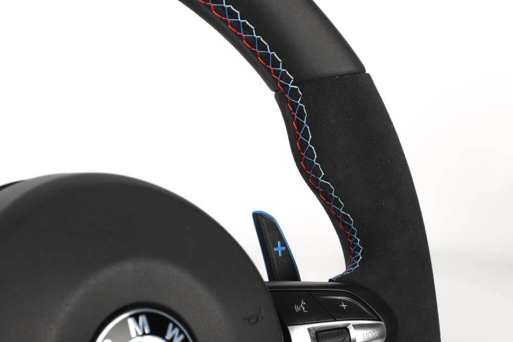 M Performance Carbon Fiber Steering Wheel w/ Blue trim- BMW F Chassis.