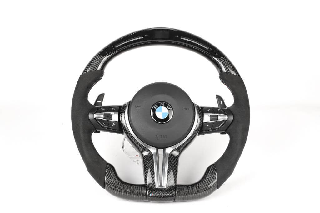 M Performance Carbon Fiber Half Alcantara Steering Wheel w/ LED- BMW F Chassis.