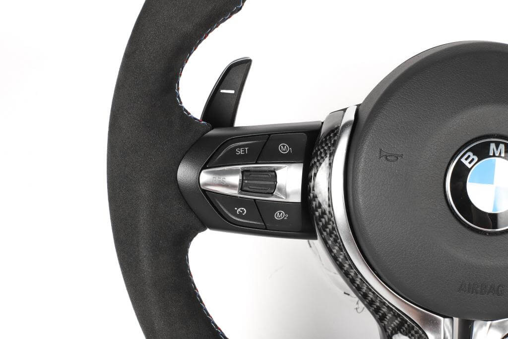 M Performance Carbon Fiber Half Alcantara Steering Wheel w/ LED- BMW F Chassis.