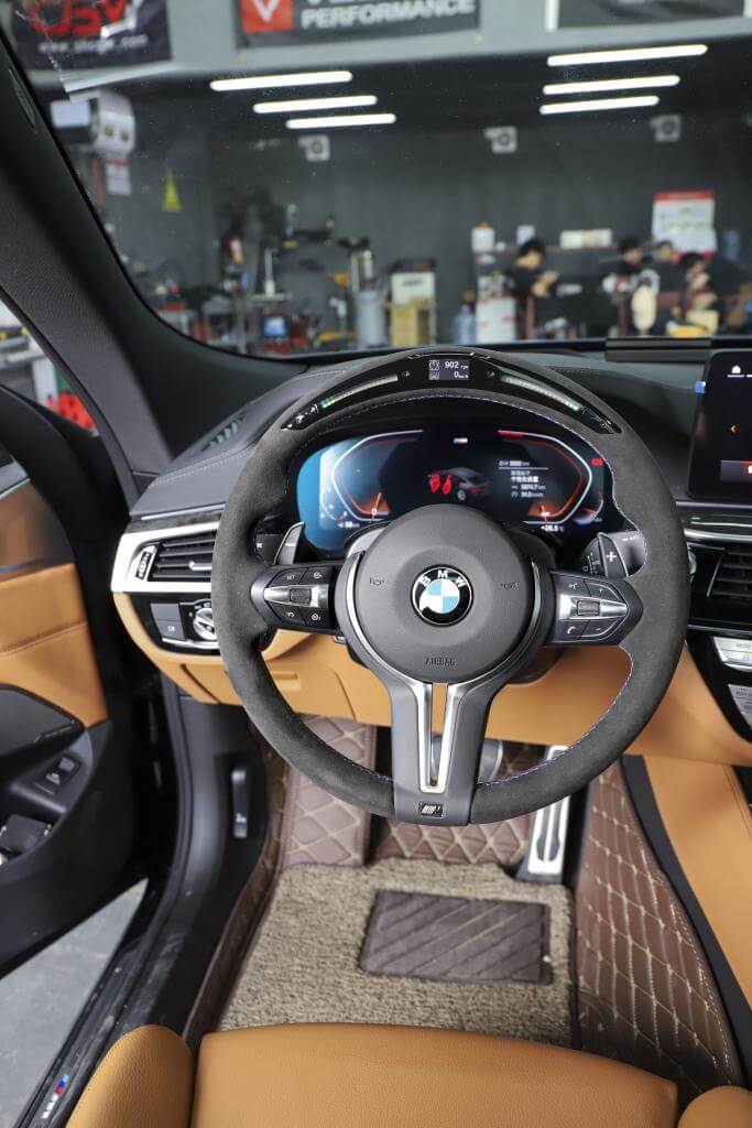 M Performance Carbon Fiber Full Alcantara Steering Wheel w/ LED- BMW F Chassis.