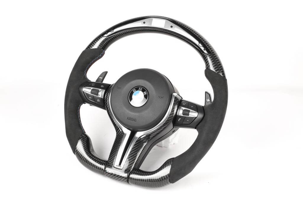 M Performance Carbon Fiber Half Alcantara Steering Wheel w/ LED- BMW F Chassis.