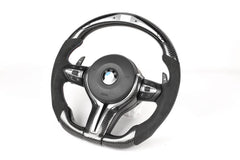 M Performance Carbon Fiber Half Alcantara Steering Wheel w/ LED- BMW F Chassis.
