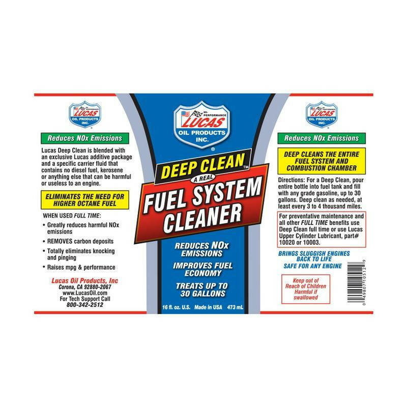 Lucas Oil Deep Clean Fuel System Cleaner - 5.25 fl oz (10669).