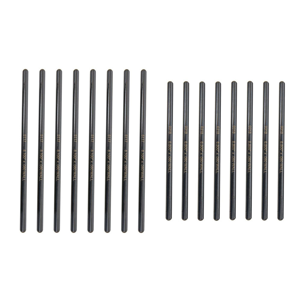 Manley Performance Swedged End Chrome Pushrods 7.300in Lenth .080in Thickness 5/16in Diameter - Set of 16 (25730-16)