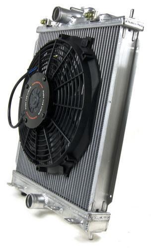 MAP Small Radiator Kit with 12" Slim Electric Fan | 2001-2006 Mitsubishi Evo 7/8/9.