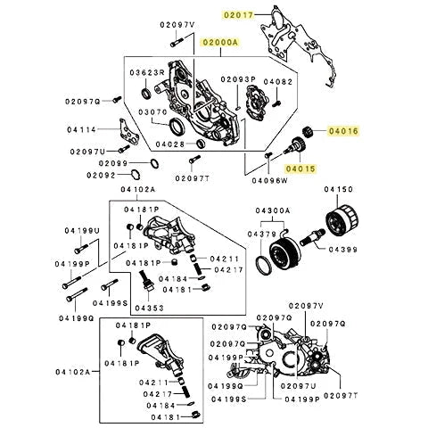 Mitsubishi OEM Oil Pump Front Cover and Gear Set | 1990-1992.5 Mitsubishi Eclipse GSX/Eagle Talon TSi/Plymouth Laser RS (MAP-MIT-6BOLT-FTCASE).