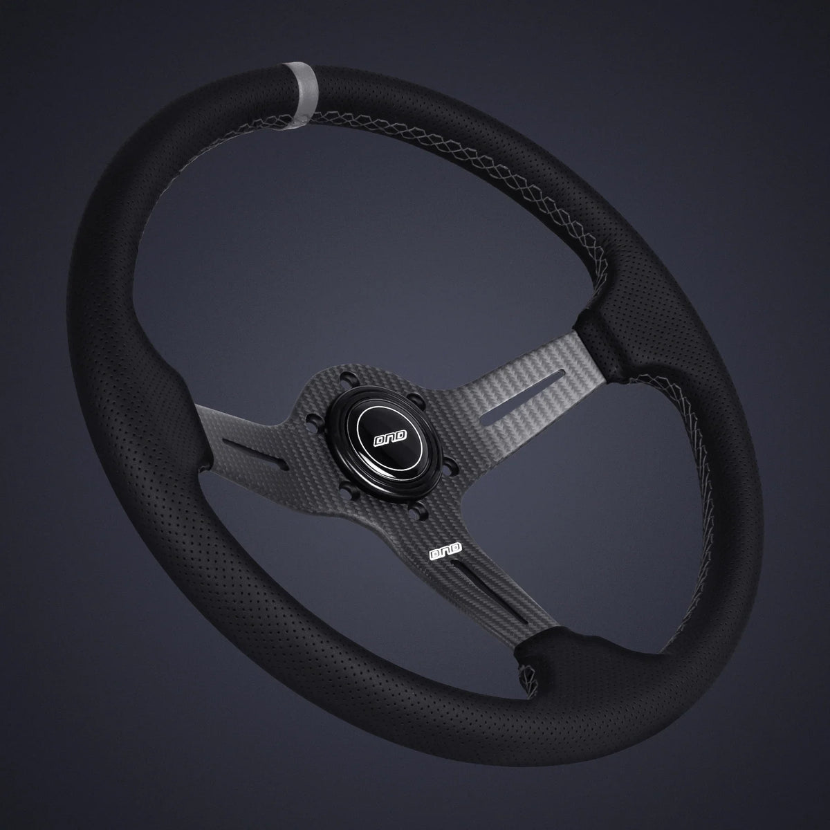 DND Carbon Fiber Perforated Leather Race Steering Wheel (CFPRW-GR).