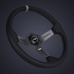 DND Carbon Fiber Perforated Leather Race Steering Wheel (CFPRW-GR).