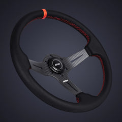 DND Carbon Fiber Perforated Leather Race Steering Wheel (CFPRW-GR).