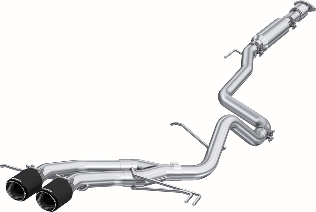 MBRP 2.5-Inch Armor Plus Race Profile Dual Rear Exit Cat-Back Exhaust with Carbon Fiber Tips | 2013 - 2018 Hyundai Veloster Turbo (S47034CF).