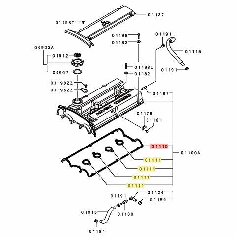 Mitsubishi OEM Valve Cover Gaskets Set | 2006 Mitsubishi Evo 9 (MAP-MIT9VCGK).