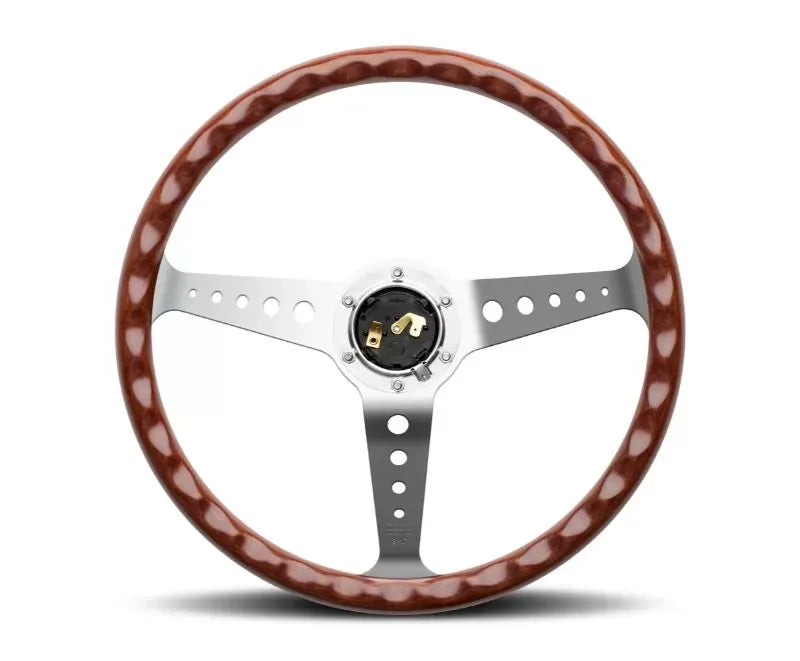 Momo California Wood Mahogany Wood, Polished Spokes.