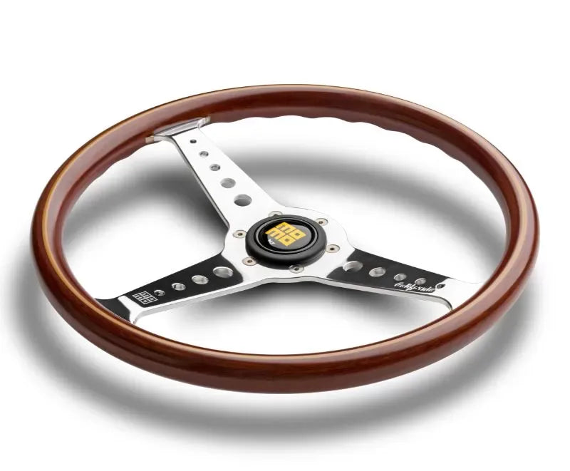 Momo California Wood Mahogany Wood, Polished Spokes.