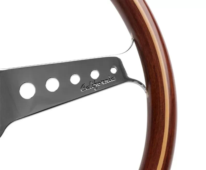 Momo California Wood Mahogany Wood, Polished Spokes.