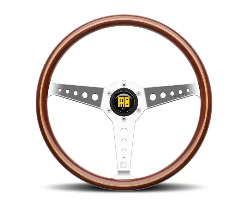 Momo California Wood Mahogany Wood, Polished Spokes.