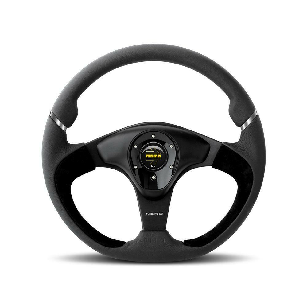 MOMO Nero 350mm Black Leather/Suede Steering Wheel (NER35BK0B).