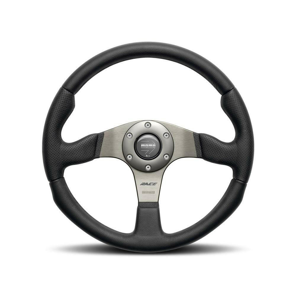 MOMO Race 320mm Black Leather Steering Wheel (RCE32BK1B).