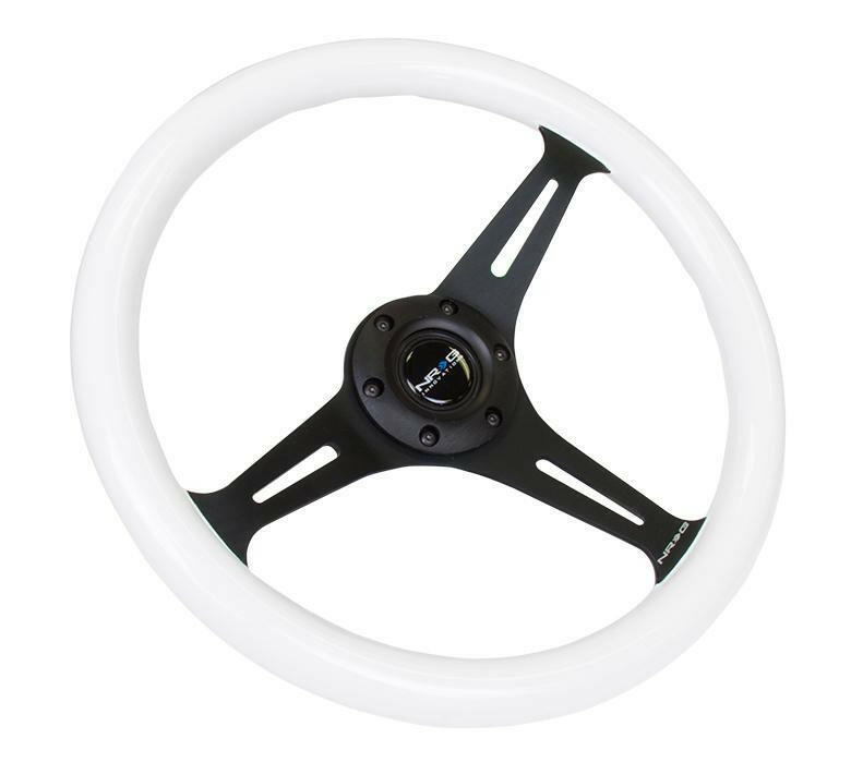 NRG 350mm Steering Wheels – Black Spokes - Glow Finish (ST-015BK-GL).