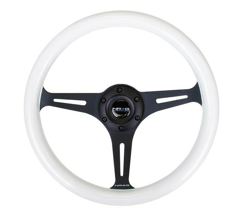 NRG 350mm Steering Wheels – Black Spokes - Glow Finish (ST-015BK-GL).