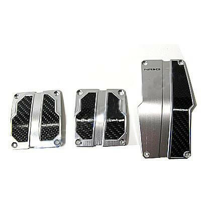 NRG Aluminum Sport Pedal Black w/ Silver Carbon MT.