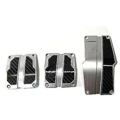 NRG Aluminum Sport Pedal Black w/ Silver Carbon MT.