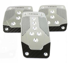 NRG Aluminum Sport Pedal M/T - Silver w/Black Carbon (PDL-400SL).
