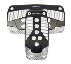 NRG Aluminum Sport Pedal Black w/ Silver Carbon AT.