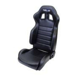 NRG Reclinable Sport Seats - PVC Leather w/NRG Logo - Black w/White Stitching (RSC-208L/R).