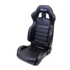 NRG Reclinable Sport Seats - PVC Leather w/NRG Logo - Black w/White Stitching (RSC-208L/R).