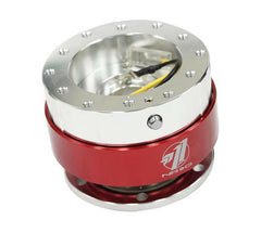 NRG Steering Wheel Quick Release Kit - Silver/Red.