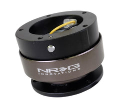 NRG Steering Wheel Quick Release Kit Gen 2.0 / 2.5 (5 hole) - Black/Black Ring (6 Hole Base, 5 Hole Top).