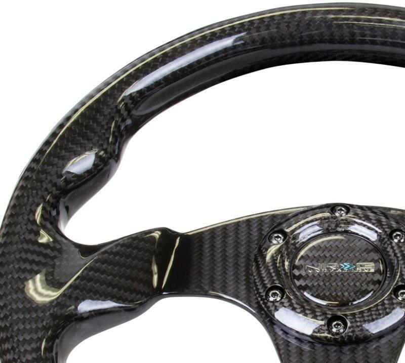 NRG Flat Bottom Carbon Fiber Steering Wheel - 320mm (ST-009CF/BK).