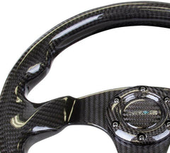 NRG Flat Bottom Carbon Fiber Steering Wheel - 320mm (ST-009CF/BK).