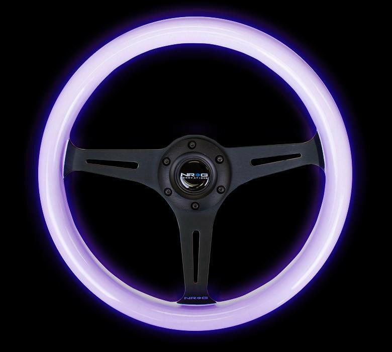 NRG 350mm Steering Wheels – Black Spokes - Glow Finish (ST-015BK-GL).