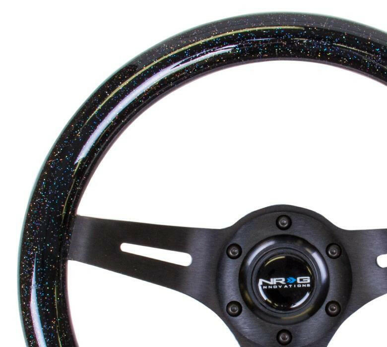NRG 310mm Steering Wheels - Matte Spokes - Black Sparkled (ST-310BSB-BK).