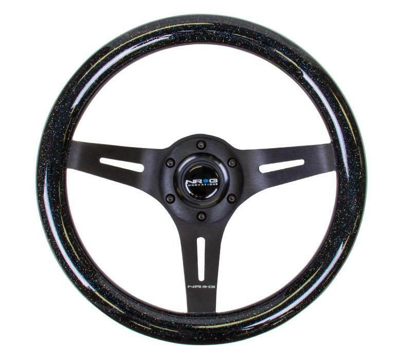 NRG 310mm Steering Wheels - Matte Spokes - Black Sparkled (ST-310BSB-BK).