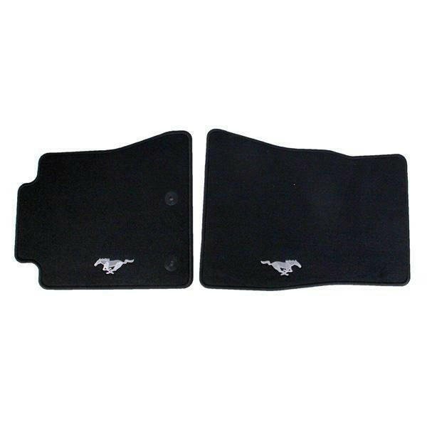 Ford OEM Black All Weather Front Floor Mats w/ Pony Logo | 2015-2019 Ford Mustang (FR3Z-6313086-AA).