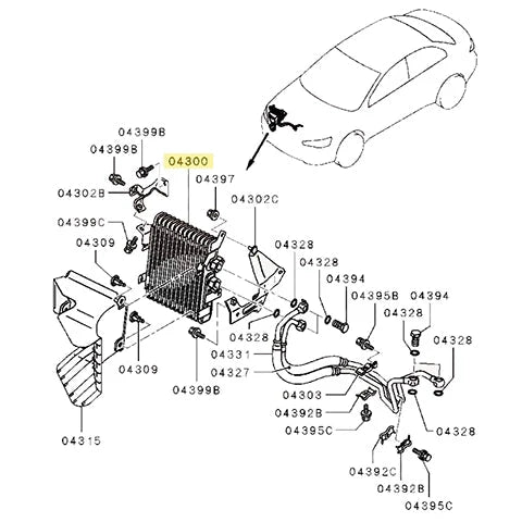 Mitsubishi OEM Engine Oil Cooler | 2008-2015 Mitsubishi Evo X (1240A056).