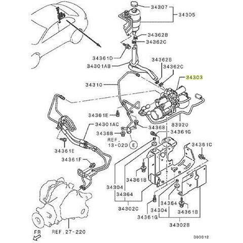 Mitsubishi OEM AYC / ACD Differential Pump | 2008-2015 Mitsubishi Evo X 2008-2015 (3520A071).