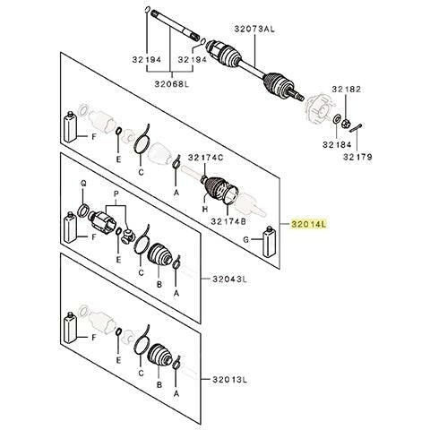 Mitsubishi Front Axle Outer Boot Repair Kit | 2010-2015 Mitsubishi Evo X (3817A182).