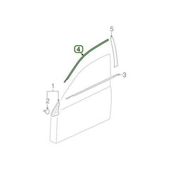 Mitsubishi OEM Front Door Upper Tape (LH) | 2003-2006 Mitsubishi Evo 8/9 (7410A027XA).