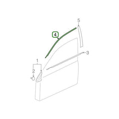 Mitsubishi OEM Front Door Upper Tape (RH) | 2003-2006 Mitsubishi Evo 8/9 (7410A028XA).