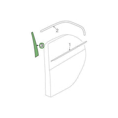 Mitsubishi OEM Rear Door Center Tape (LH) | 2003-2006 Mitsubishi Evo 8/9 (7410A031XA).