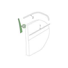 Mitsubishi OEM Rear Door Center Tape (RH) | 2003-2006 Mitsubishi Evo 8/9 (7410A032XA).