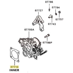 Mitsubishi Inner Throttle Body Gasket | 1991-1994 Mitsubishi Eclipse/Eagle Talon/Plymouth Laser (MD340327).